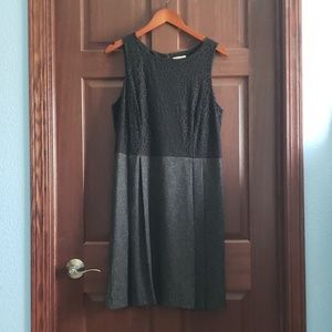 Loft Black lace and tweed dress